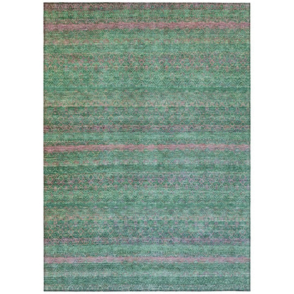 Machine Washable Indoor/Outdoor Chantille ACN2106 Green 8' x 10' Rug