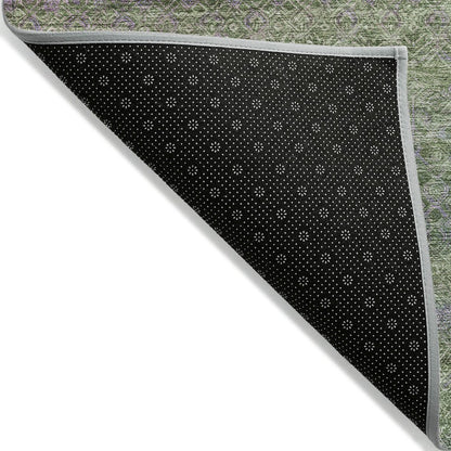 Machine Washable Indoor/Outdoor Chantille ACN2106 Olive 3' x 5' Rug