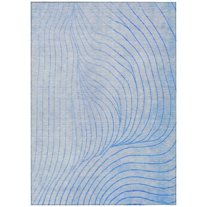 Machine Washable Indoor/Outdoor Chantille ACN2107 Blue 8' x 10' Rug