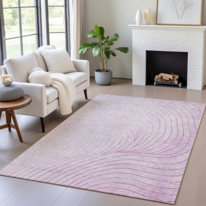 Machine Washable Indoor/Outdoor Chantille ACN2107 Blush 8' x 10' Rug