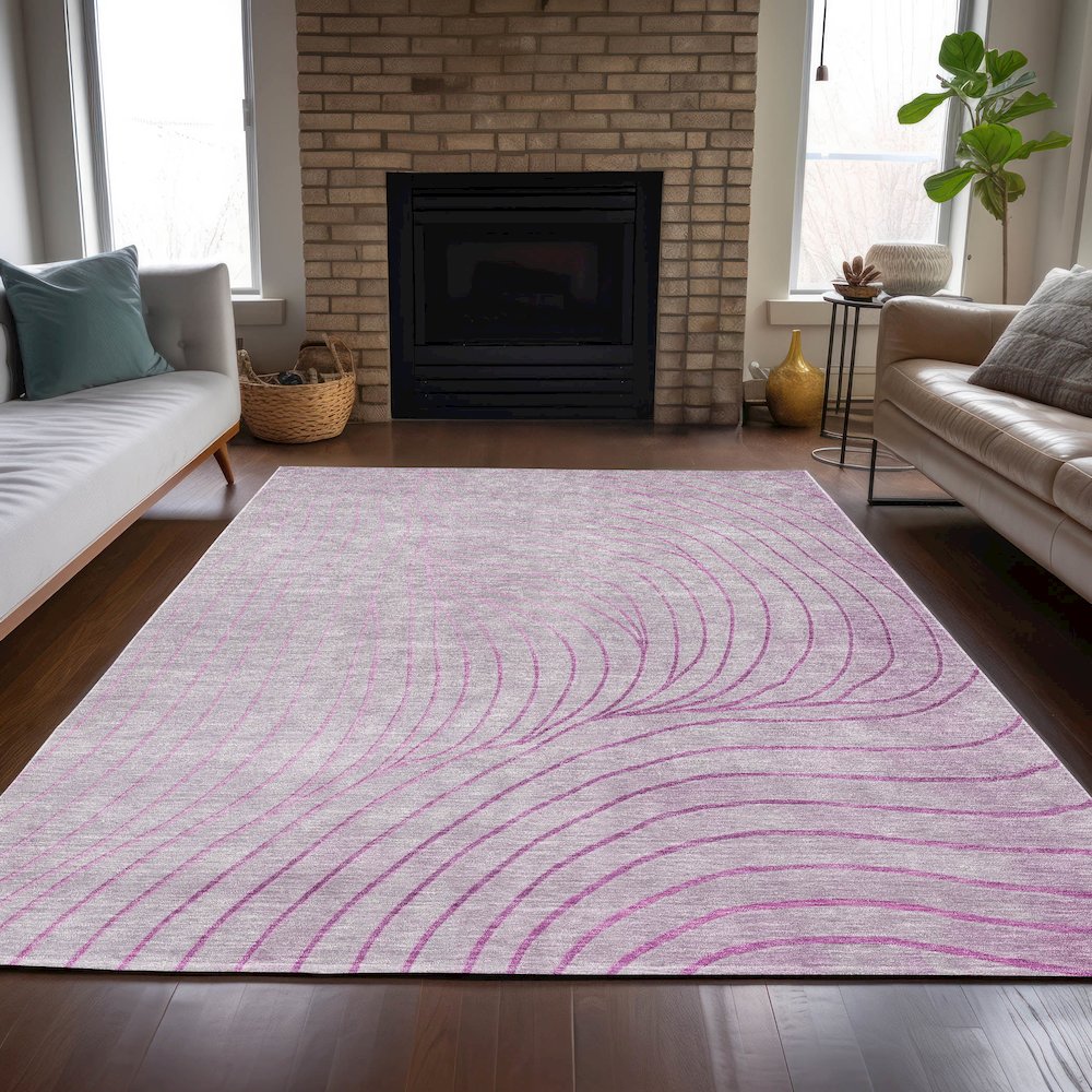 Machine Washable Indoor/Outdoor Chantille ACN2107 Blush 8' x 10' Rug