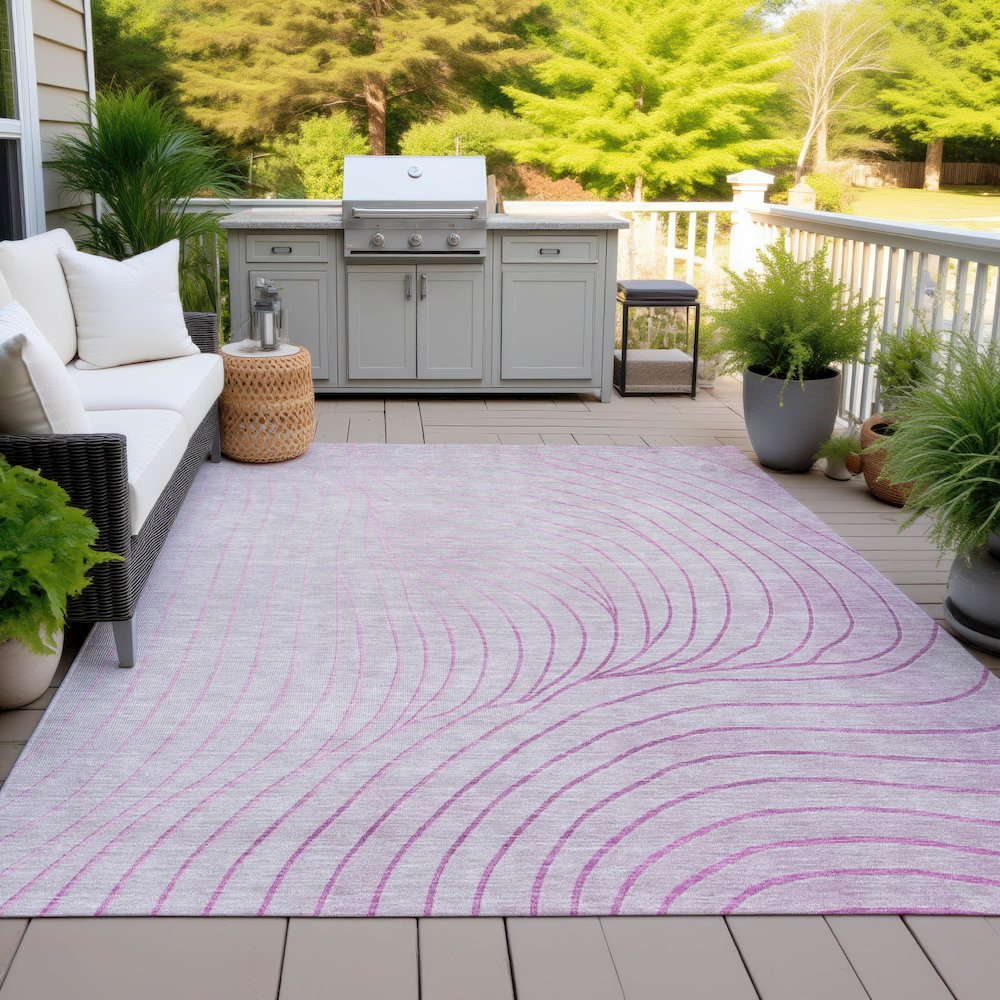 Machine Washable Indoor/Outdoor Chantille ACN2107 Blush 8' x 10' Rug