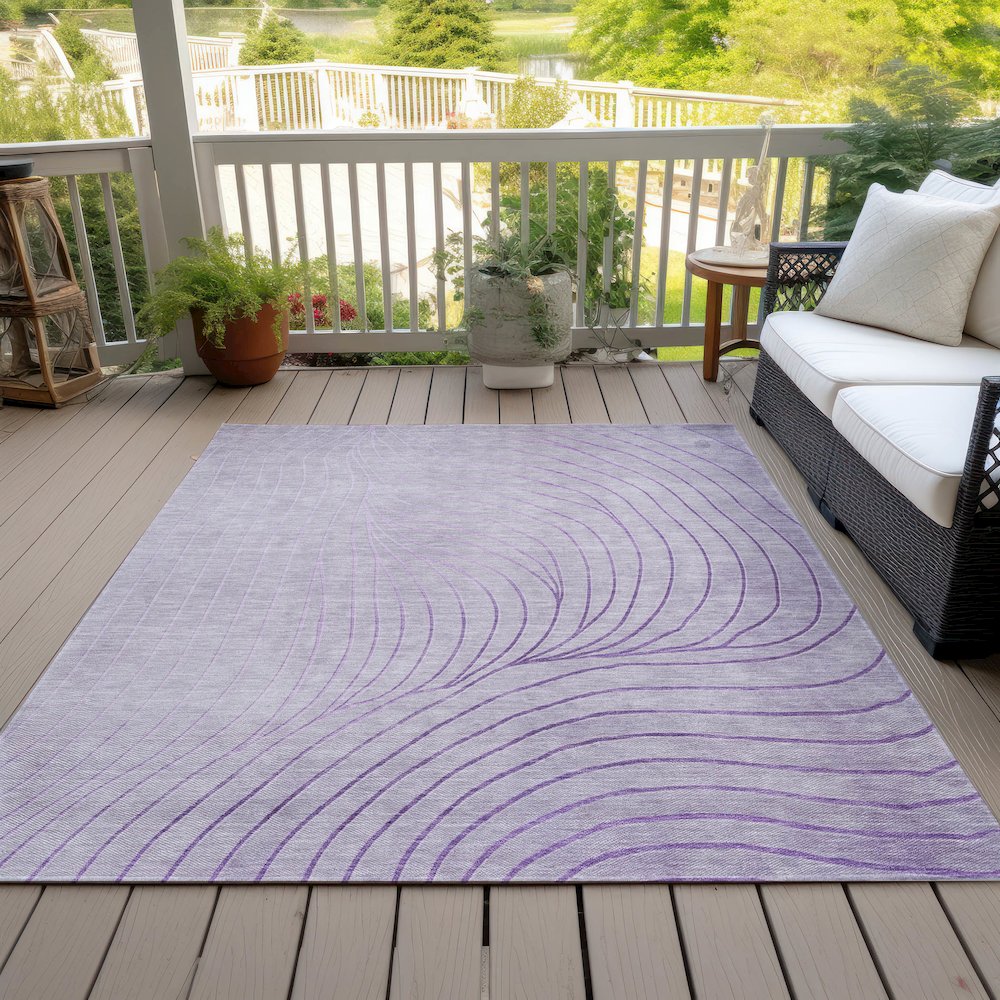 Machine Washable Indoor/Outdoor Chantille ACN2107 Lavender 8' x 10' Rug