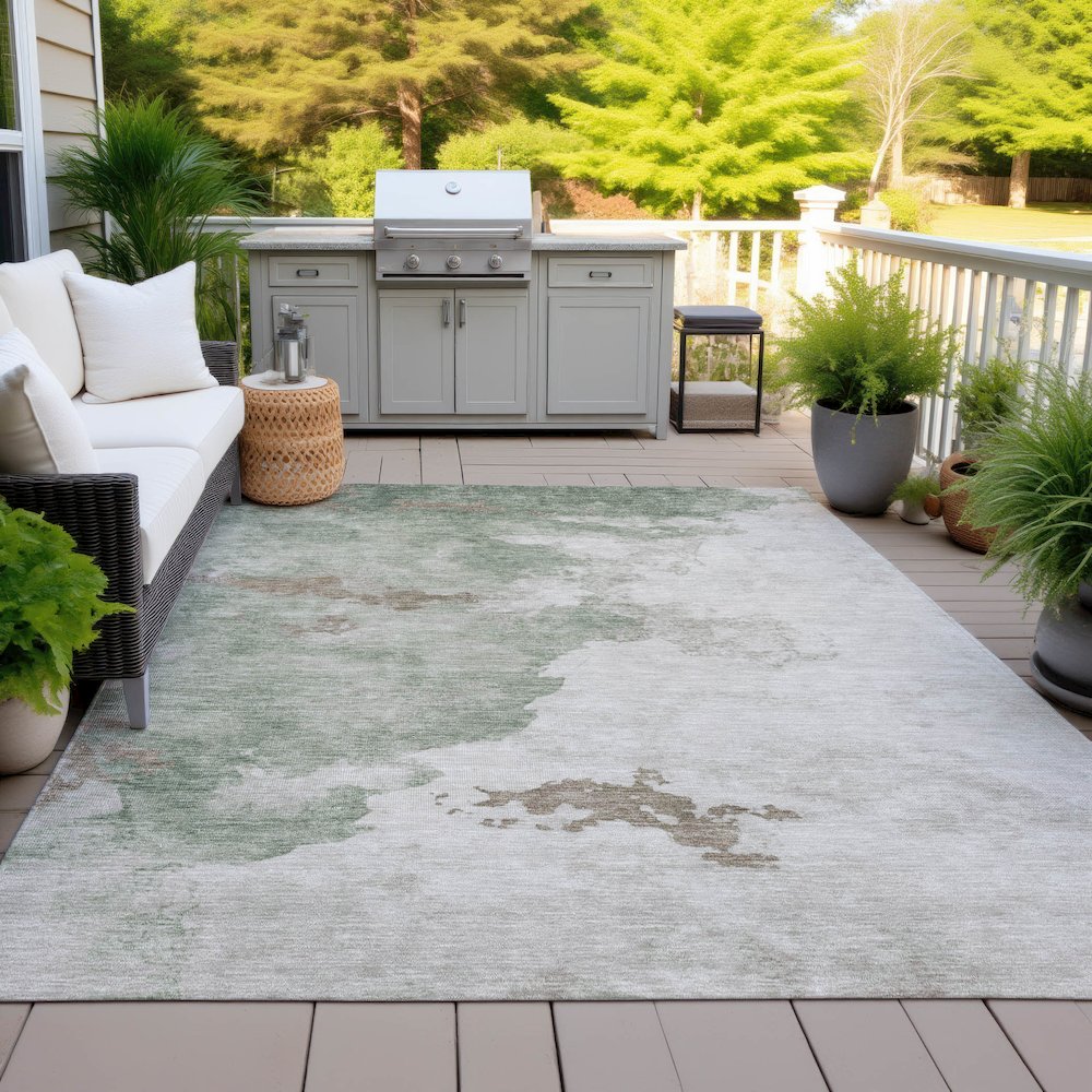 Machine Washable Indoor/Outdoor Chantille ACN2108 Aloe 8' x 10' Rug