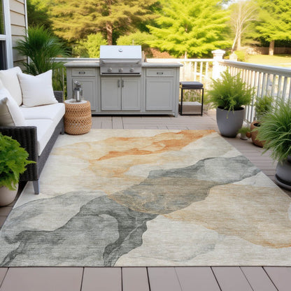 Machine Washable Indoor/Outdoor Chantille ACN2109 Orange 8' x 10' Rug