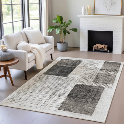 Machine Washable Indoor/Outdoor Chantille ACN2112 Ivory 8' x 10' Rug