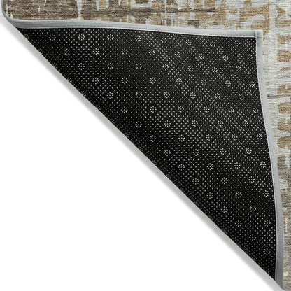 Machine Washable Indoor/Outdoor Chantille ACN2116 Brown 3' x 5' Rug