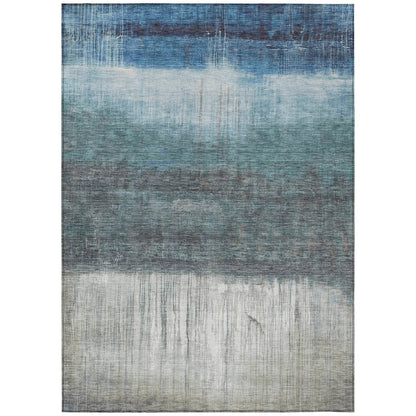Machine Washable Indoor/Outdoor Chantille ACN2118 Blue 8' x 10' Rug
