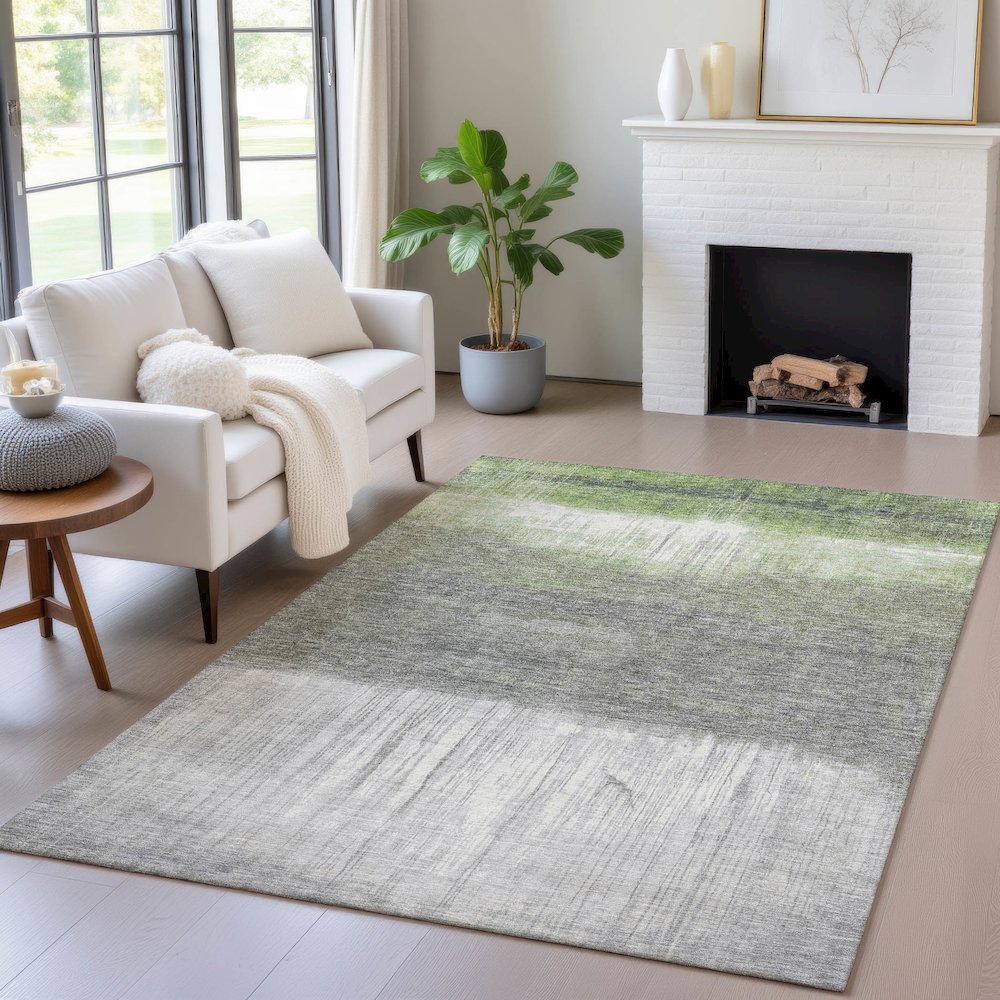 Machine Washable Indoor/Outdoor Chantille ACN2118 Fern 8' x 10' Rug