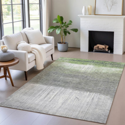 Machine Washable Indoor/Outdoor Chantille ACN2118 Fern 8' x 10' Rug