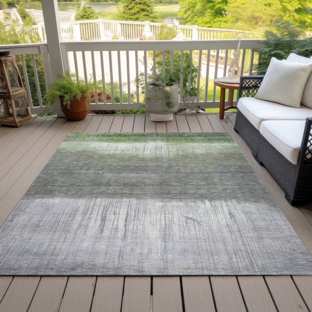 Machine Washable Indoor/Outdoor Chantille ACN2118 Fern 8' x 10' Rug