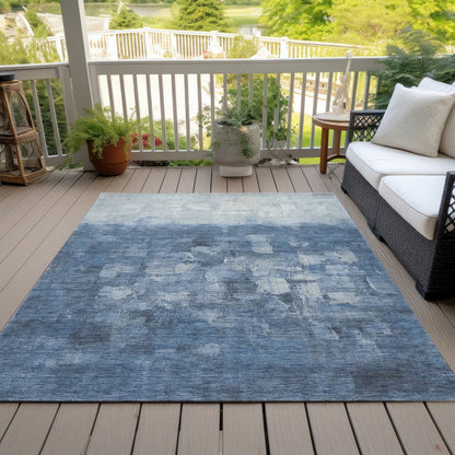 Machine Washable Indoor/Outdoor Chantille ACN2119 Navy 8' x 10' Rug