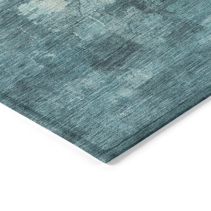 Machine Washable Indoor/Outdoor Chantille ACN2119 Teal 3' x 5' Rug