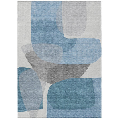 Machine Washable Indoor/Outdoor Chantille ACN2121 Denim 8' x 10' Rug