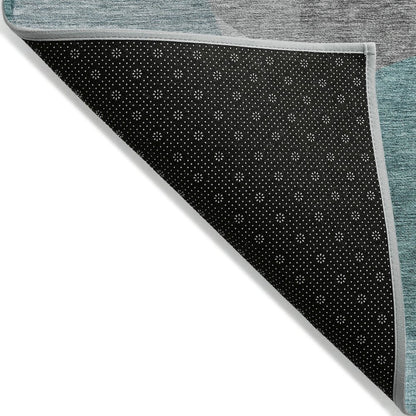 Machine Washable Indoor/Outdoor Chantille ACN2121 Teal 3' x 5' Rug
