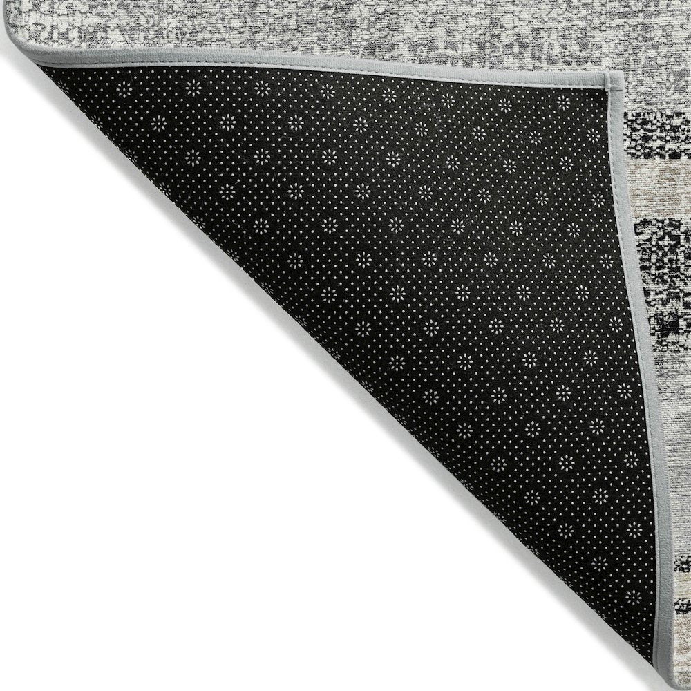 Machine Washable Indoor/Outdoor Chantille ACN2122 Black 3' x 5' Rug