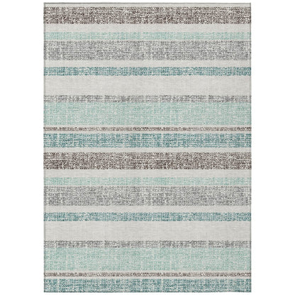 Machine Washable Indoor/Outdoor Chantille ACN2122 Teal 8' x 10' Rug
