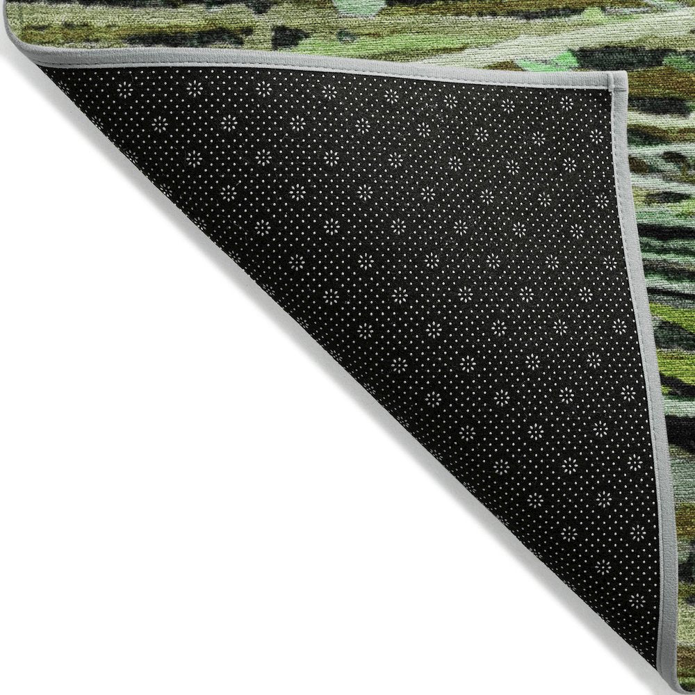 Machine Washable Indoor/Outdoor Chantille ACN2126 Green 3' x 5' Rug