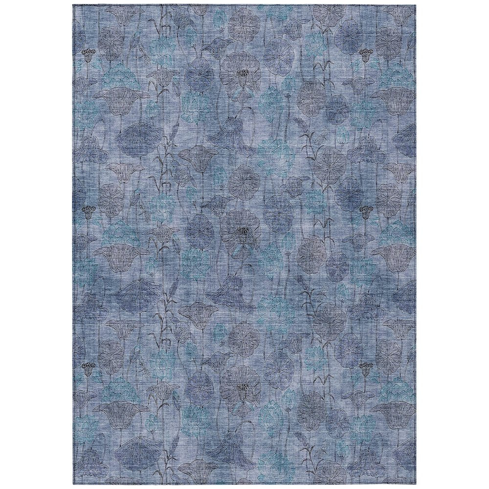 Machine Washable Indoor/Outdoor Chantille ACN2128 Blue 8' x 10' Rug