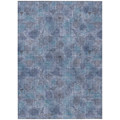 Machine Washable Indoor/Outdoor Chantille ACN2128 Blue 8' x 10' Rug