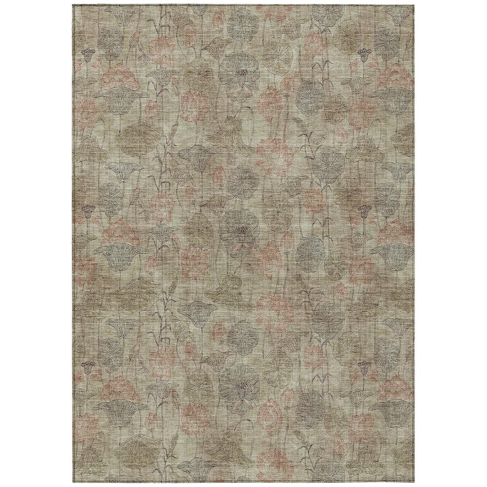Machine Washable Indoor/Outdoor Chantille ACN2128 Brown 8' x 10' Rug