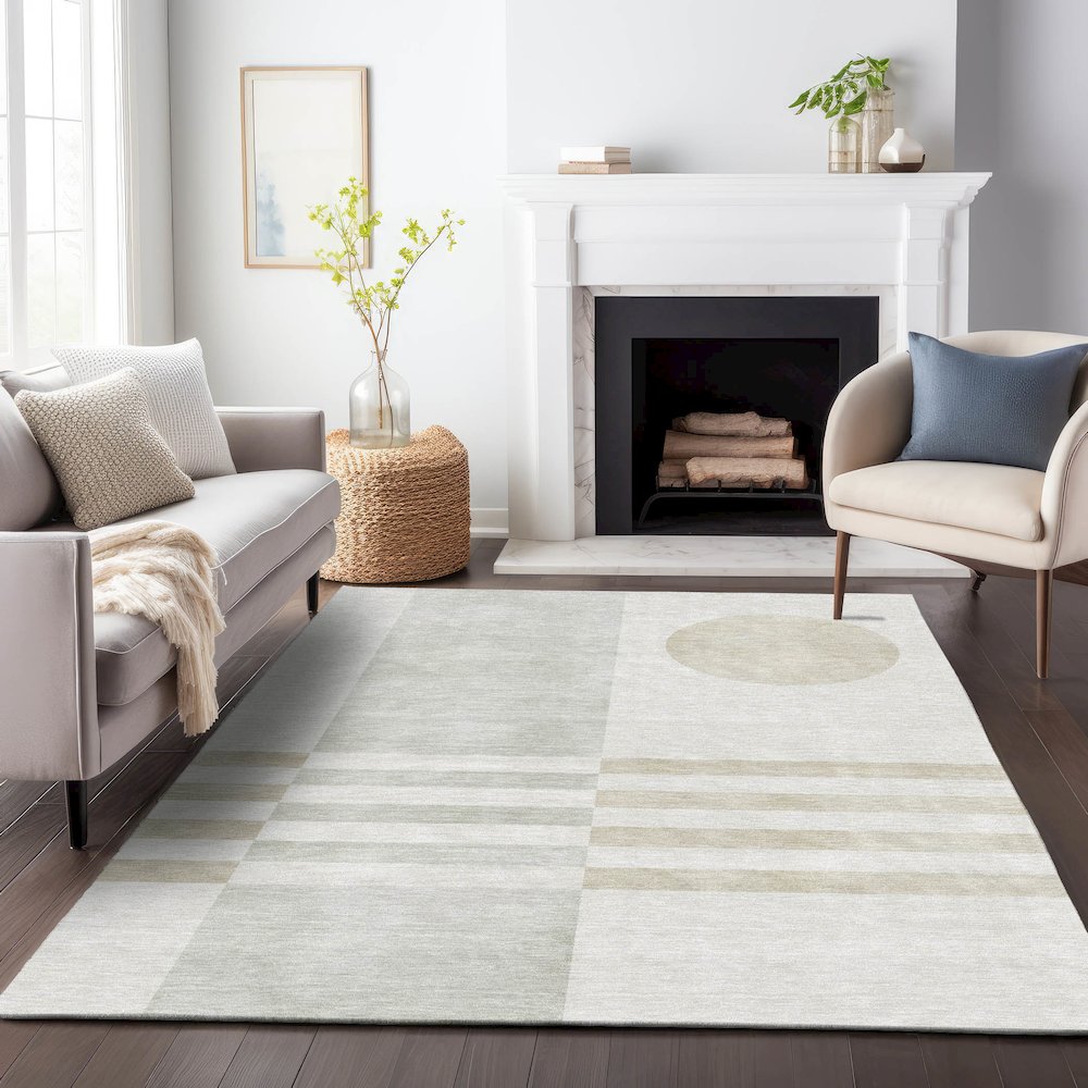 Machine Washable Indoor/Outdoor Chantille ACN2131 Linen 8' x 10' Rug