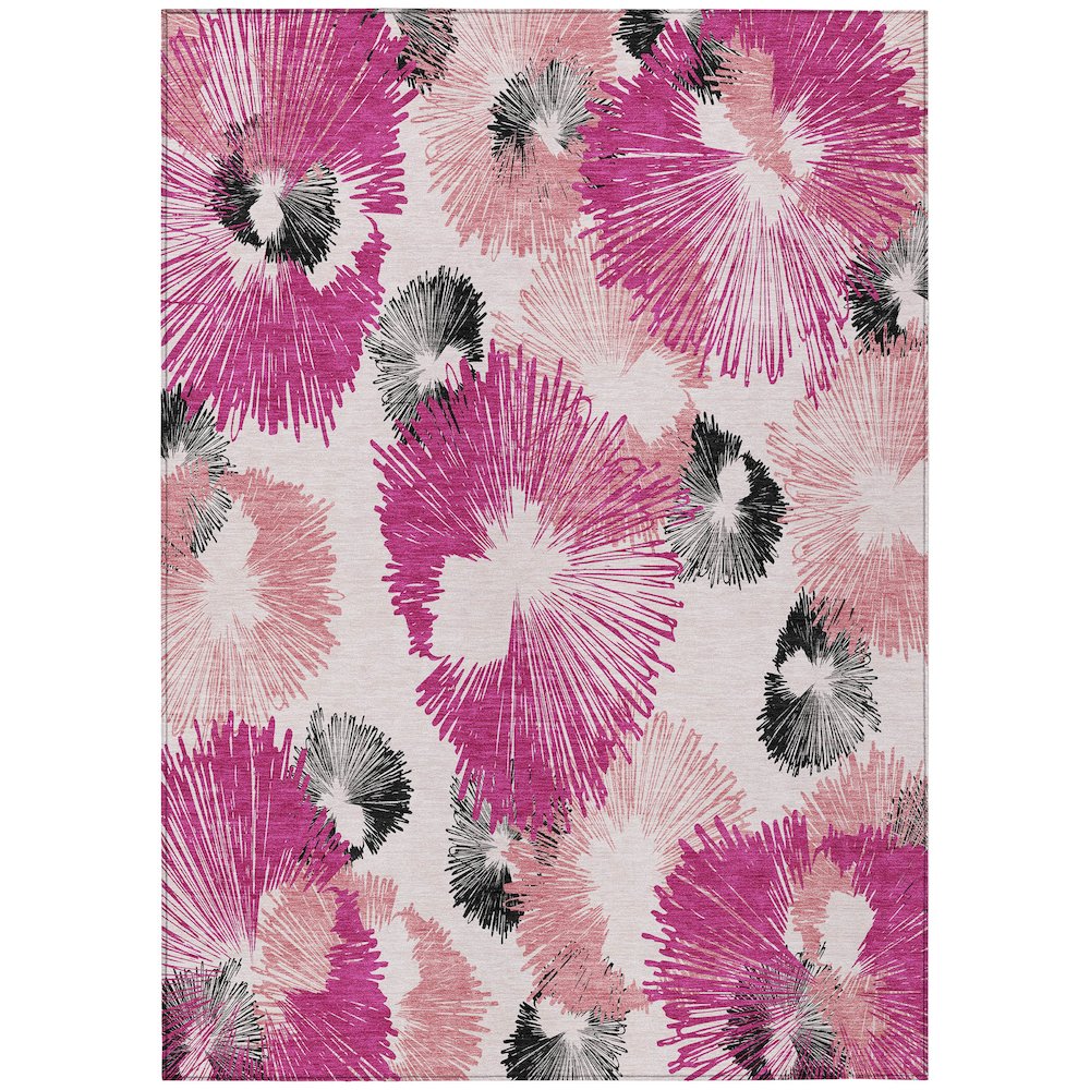 Machine Washable Indoor/Outdoor Chantille ACN2132 Pink 8' x 10' Rug