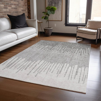 Machine Washable Indoor/Outdoor Chantille ACN2135 Gray 8' x 10' Rug