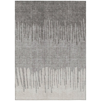 Machine Washable Indoor/Outdoor Chantille ACN2135 Gray 8' x 10' Rug
