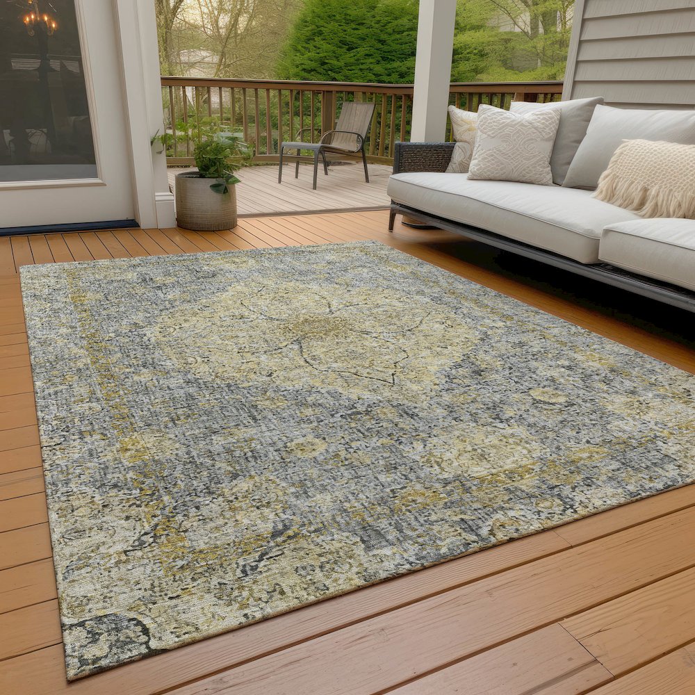 Machine Washable Indoor/Outdoor Chantille ACN2136 Pewter 8' x 10' Rug