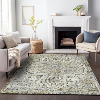 Machine Washable Indoor/Outdoor Chantille ACN2138 Beige 8' x 10' Rug