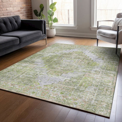Machine Washable Indoor/Outdoor Chantille ACN2140 Aloe 8' x 10' Rug