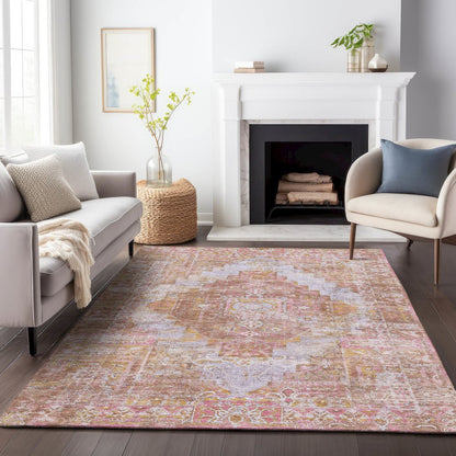 Machine Washable Indoor/Outdoor Chantille ACN2140 Blush 8' x 10' Rug