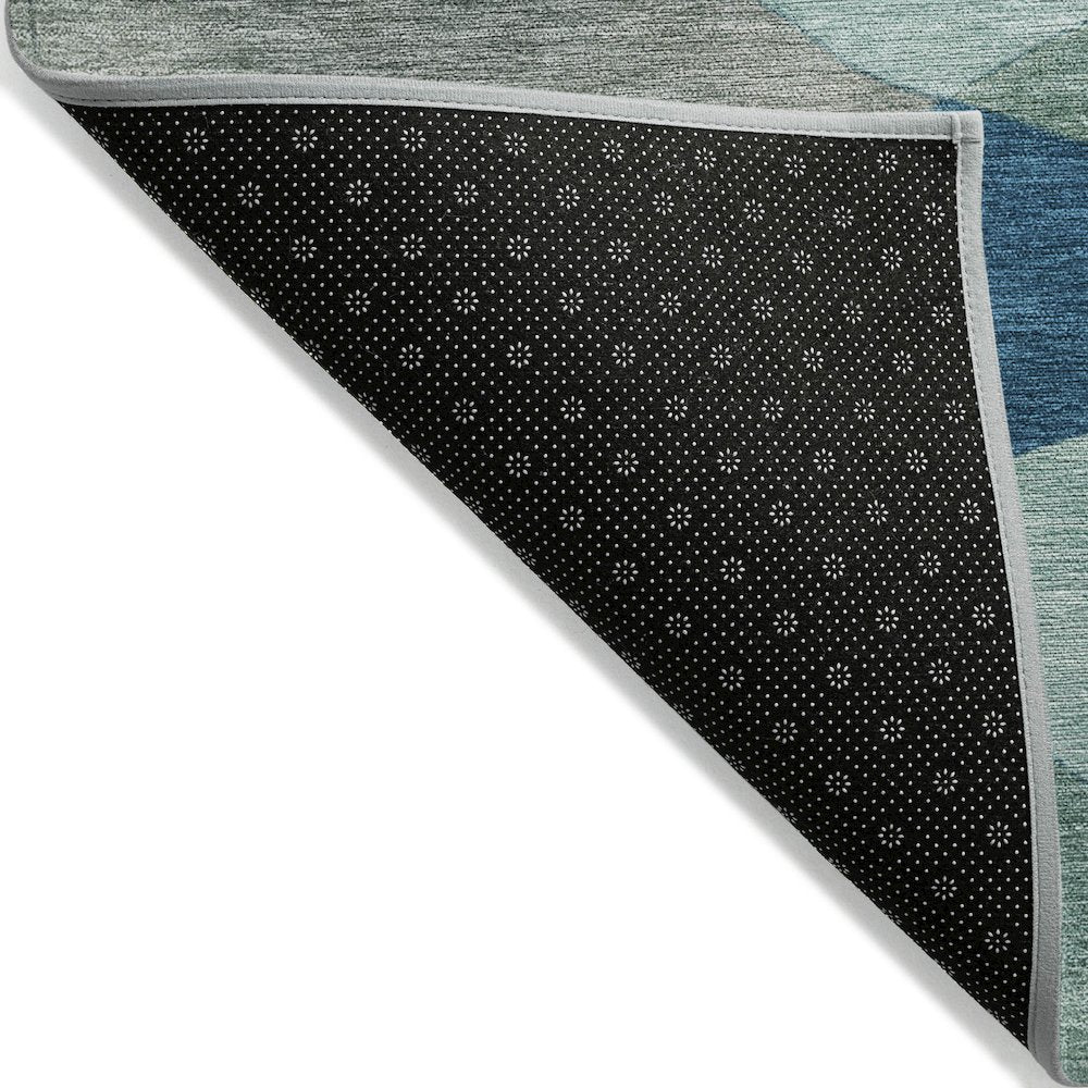 Machine Washable Indoor/Outdoor Chantille ACN2141 Teal 3' x 5' Rug