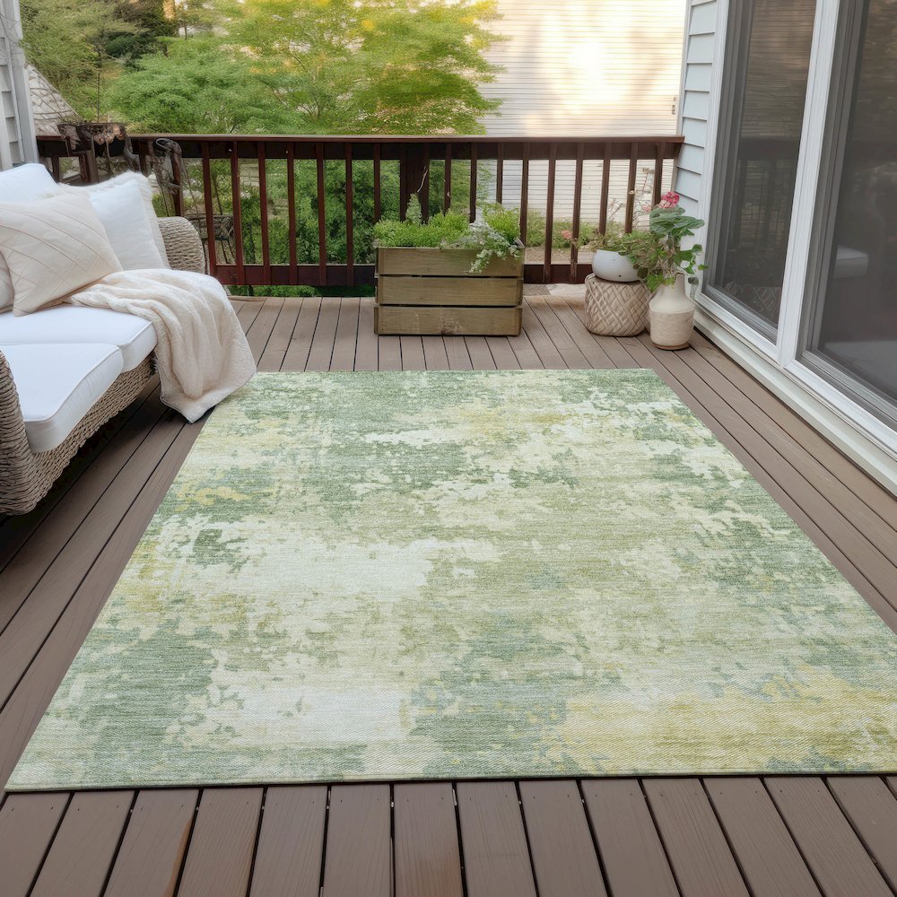 Machine Washable Indoor/Outdoor Chantille ACN2142 Aloe 8' x 10' Rug