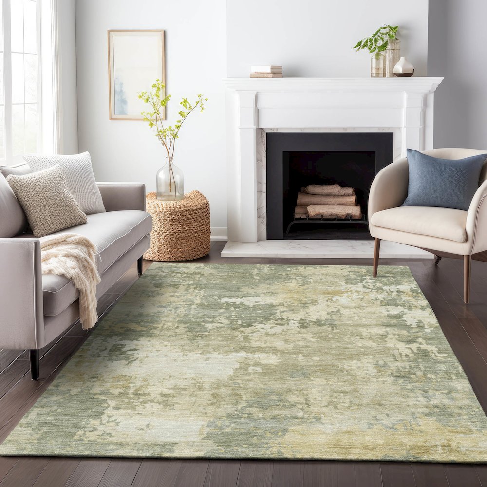 Machine Washable Indoor/Outdoor Chantille ACN2142 Sage 8' x 10' Rug