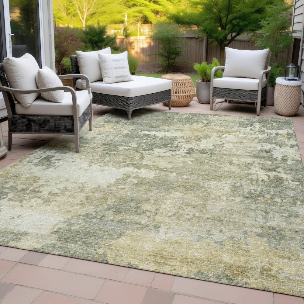 Machine Washable Indoor/Outdoor Chantille ACN2142 Sage 8' x 10' Rug