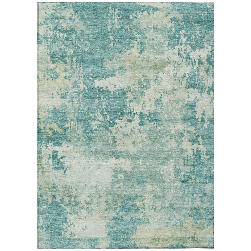 Machine Washable Indoor/Outdoor Chantille ACN2142 Teal 8' x 10' Rug