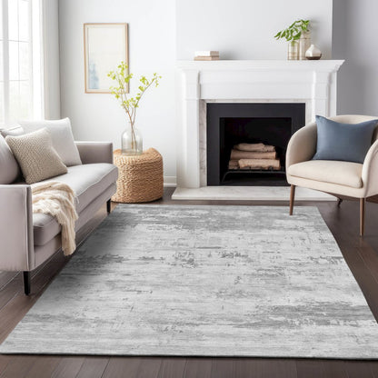 Machine Washable Indoor/Outdoor Chantille ACN2145 Silver 8' x 10' Rug