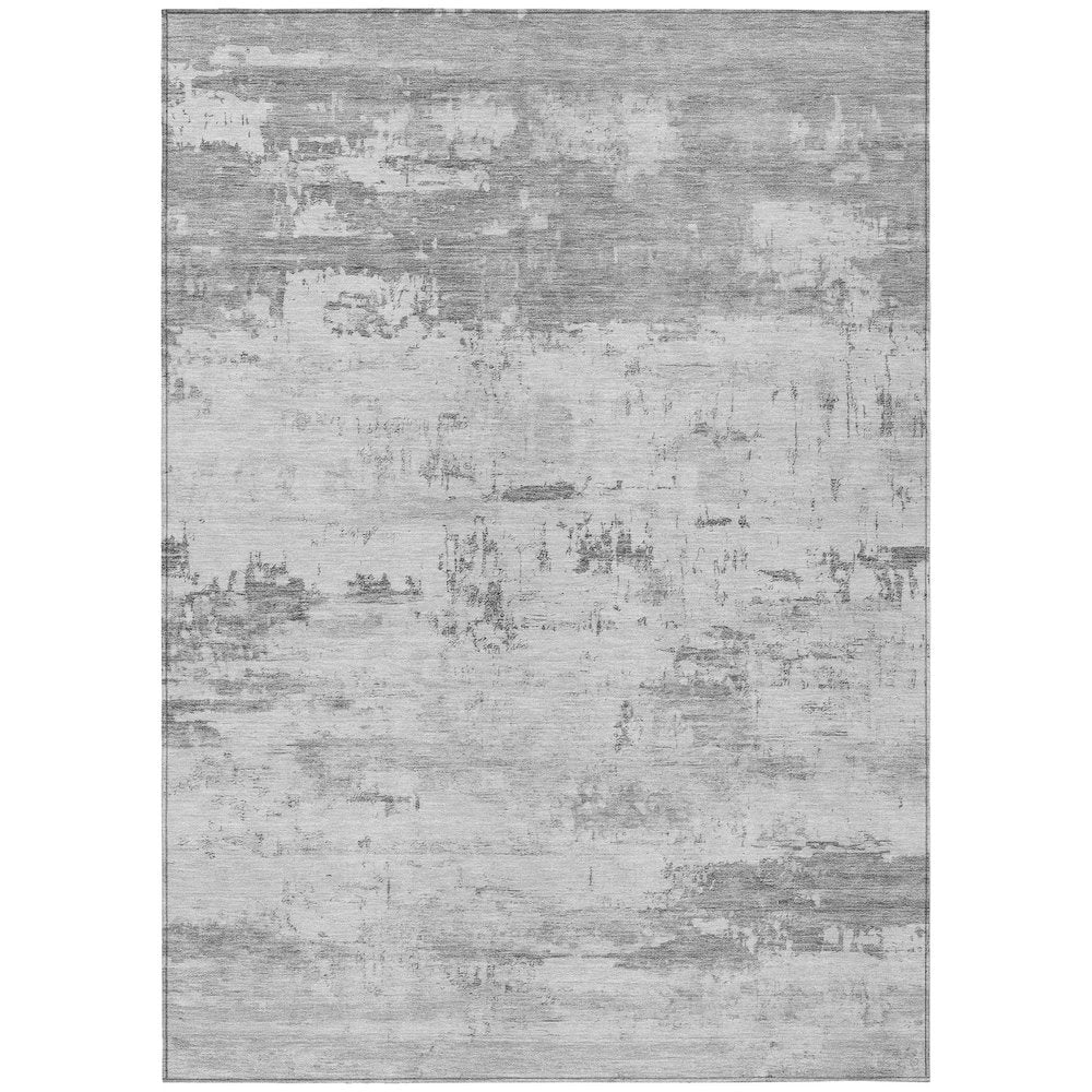 Machine Washable Indoor/Outdoor Chantille ACN2145 Silver 8' x 10' Rug