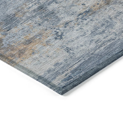 Machine Washable Indoor/Outdoor Chantille ACN2146 Denim 3' x 5' Rug