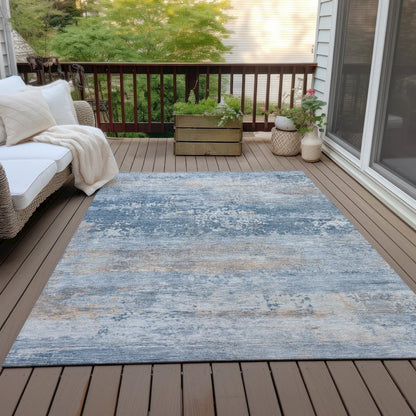 Machine Washable Indoor/Outdoor Chantille ACN2146 Denim 8' x 10' Rug