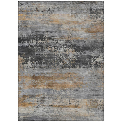 Machine Washable Indoor/Outdoor Chantille ACN2146 Gray 8' x 10' Rug