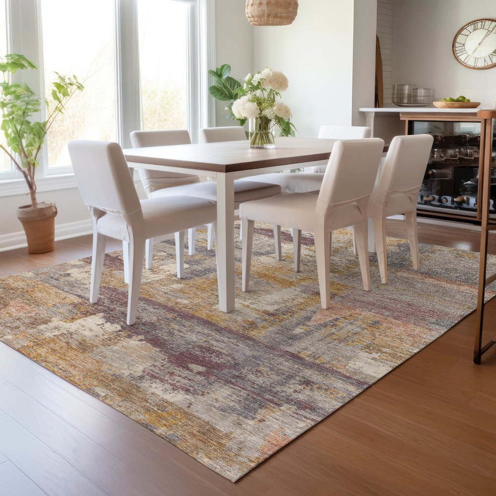 Machine Washable Indoor/Outdoor Chantille ACN2147 Rust 8' x 10' Rug