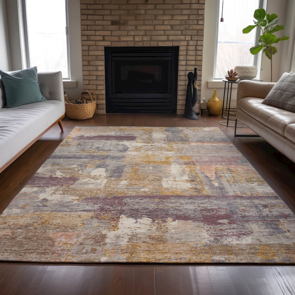 Machine Washable Indoor/Outdoor Chantille ACN2147 Rust 8' x 10' Rug