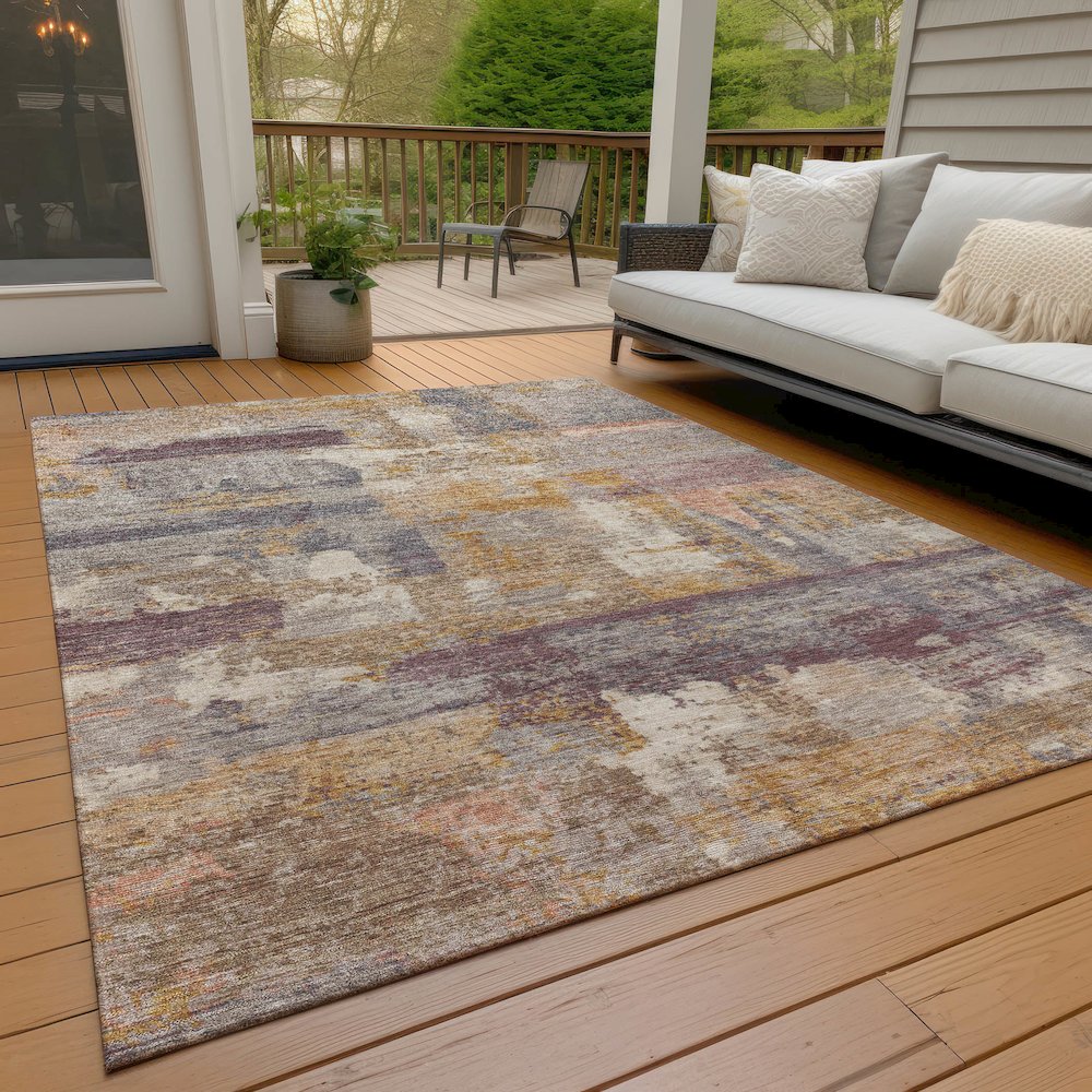 Machine Washable Indoor/Outdoor Chantille ACN2147 Rust 8' x 10' Rug