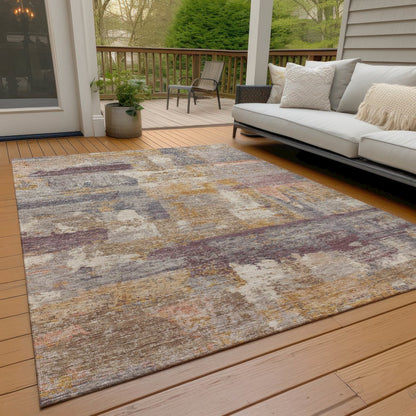 Machine Washable Indoor/Outdoor Chantille ACN2147 Rust 8' x 10' Rug