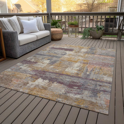 Machine Washable Indoor/Outdoor Chantille ACN2147 Rust 8' x 10' Rug