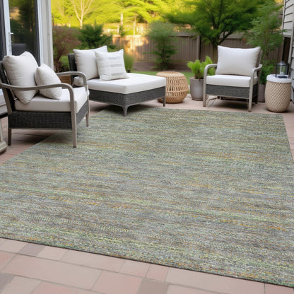 Machine Washable Indoor/Outdoor Chantille ACN2148 Gray 8' x 10' Rug