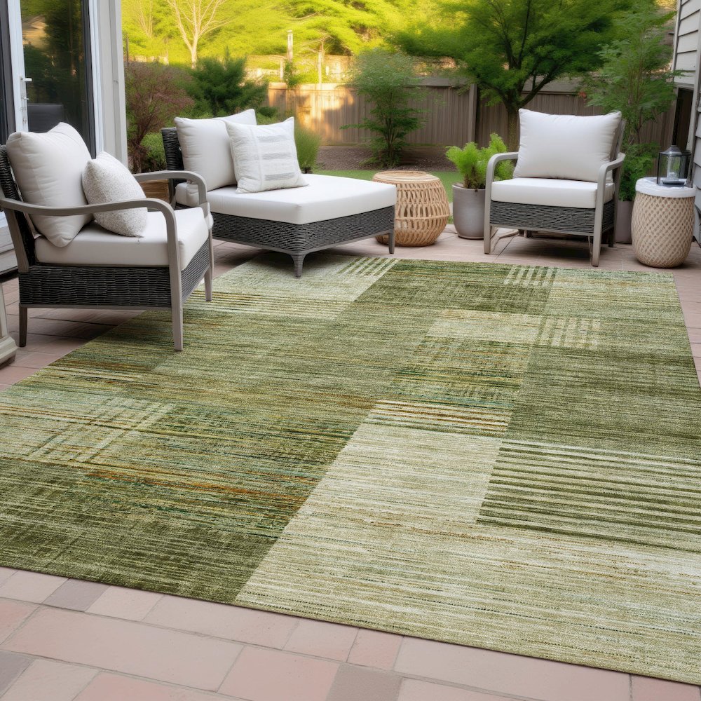 Machine Washable Indoor/Outdoor Chantille ACN2149 Aloe 8' x 10' Rug